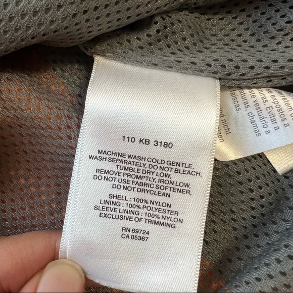 Columbia Youth 18/20 Orange Gray Hooded Rain Jacket Windbreaker - Picture 7 of 8